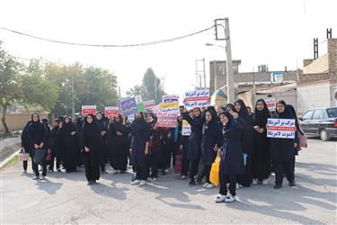 اجتماع دانش‌آموزان شهر زیار در مراسم یوم‌الله 13 آبان